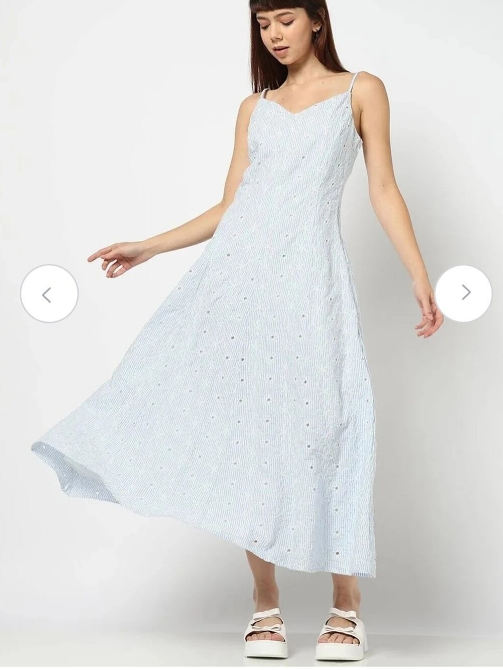 GAP NWT Light Blue Eyelet Maxi Slip Dress